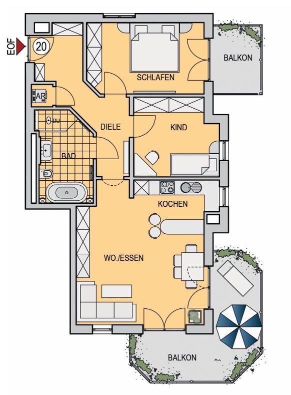 MGF Group - Wohnung Nr. 20 - Hubertushof