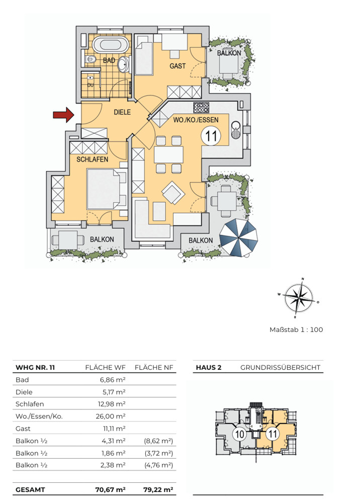 Grundriss WHG 11 - Haus 2
